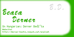 beata derner business card